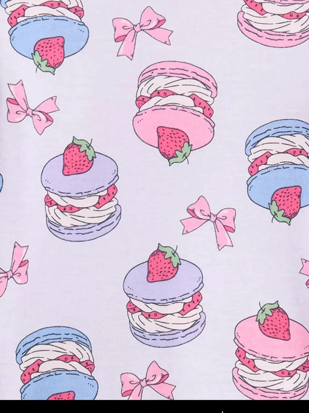 NWT Gap Kids Pink Dessert-Macarons Print Pajama Set Size 10